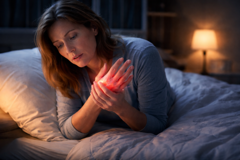 Hände schlafen nachts ein